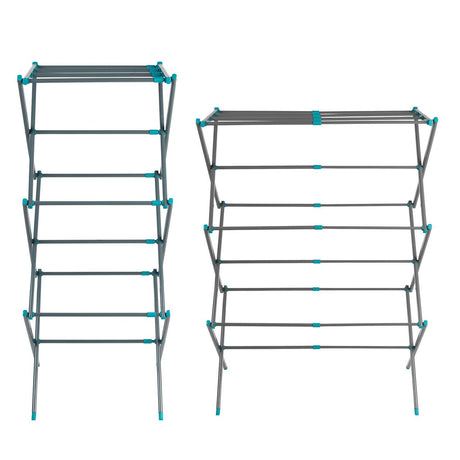 Beldray Three Tier Expandable Clothes Airer Turquoise and Grey - CLEANING CLOTHES AIRER - Beattys of Loughrea