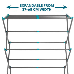 Beldray Three Tier Expandable Clothes Airer Turquoise and Grey - CLEANING CLOTHES AIRER - Beattys of Loughrea