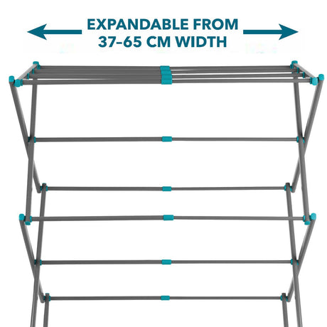 Beldray Three Tier Expandable Clothes Airer Turquoise and Grey - CLEANING CLOTHES AIRER - Beattys of Loughrea
