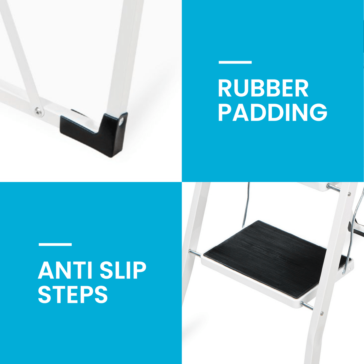 Highlands Non-Slip 3 Step Metal Step Ladder - STEPLADDER - Beattys of Loughrea