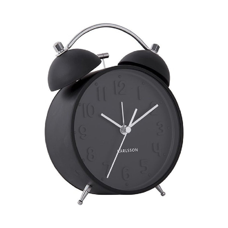 Karlsson Alarm Clock Iconic Matt Black - CLOCKS - Beattys of Loughrea