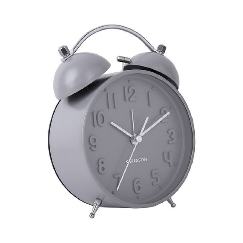 Karlsson Alarm Clock Iconic Matt Grey - CLOCKS - Beattys of Loughrea