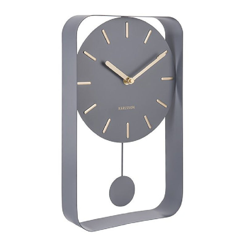 Karlsson Wall Clock Pendulum Charm Small Grey - CLOCKS - Beattys of Loughrea