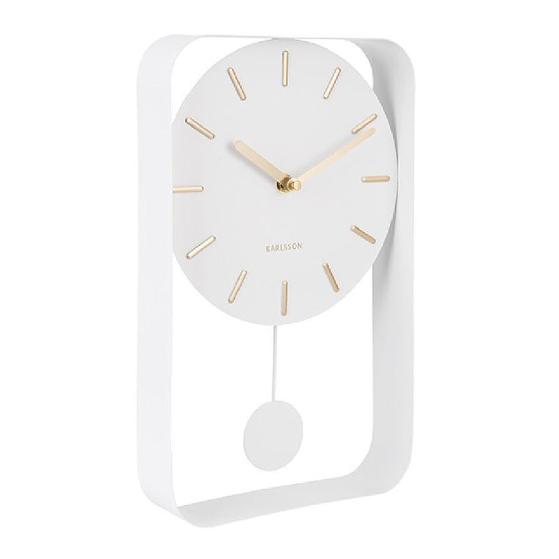 Karlsson Wall Clock Pendulum Charm Small White - CLOCKS - Beattys of Loughrea