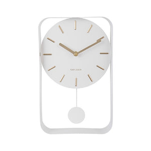 Karlsson Wall Clock Pendulum Charm Small White - CLOCKS - Beattys of Loughrea
