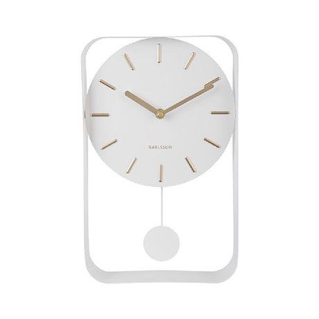 Karlsson Wall Clock Pendulum Charm Small White - CLOCKS - Beattys of Loughrea