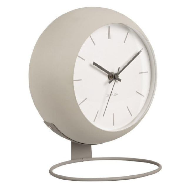 Karlsson Table Clock Nirvana Globe Warm Grey - CLOCKS - Beattys of Loughrea