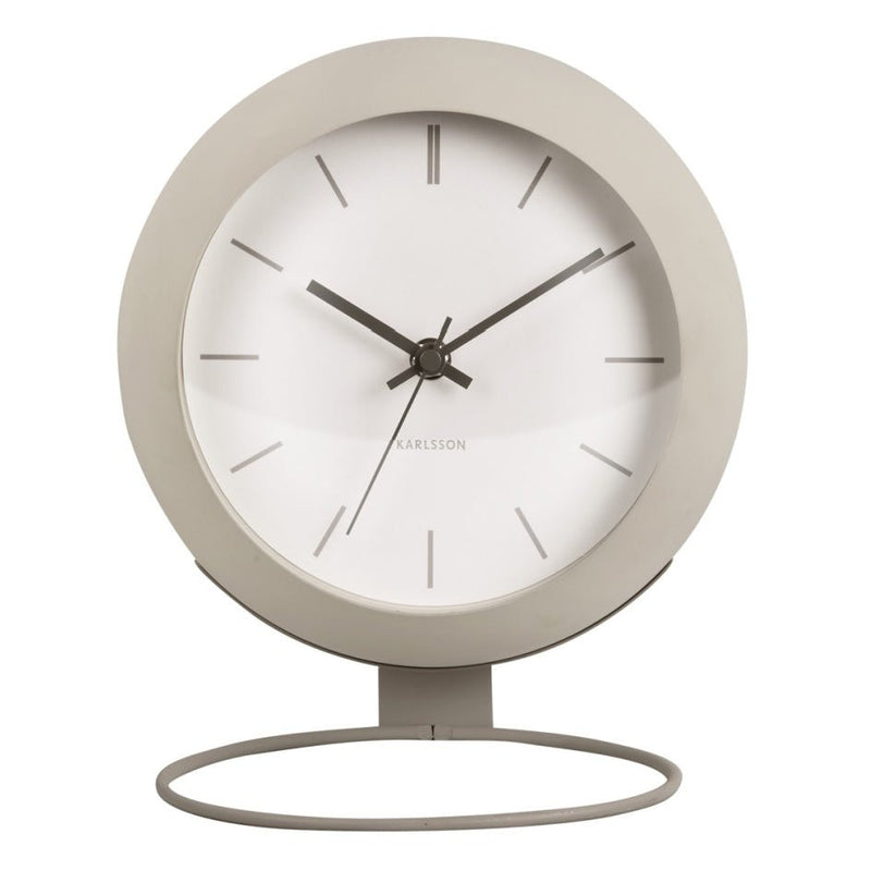 Karlsson Table Clock Nirvana Globe Warm Grey - CLOCKS - Beattys of Loughrea