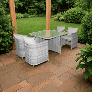 Capri 4 Seater Rattan Cube Set - WOOD / RATTAN GDN FURN SET 4+ SEATS - Beattys of Loughrea