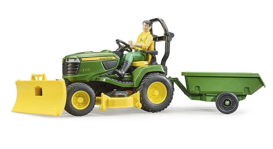 Bruder John Deere RideOn Mower/Trailer & Gardener - FARMS/TRACTORS/BUILDING - Beattys of Loughrea
