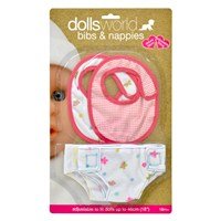 Dollsworld Bibs & Nappies - DOLL ACCESSORIES/PRAMS - Beattys of Loughrea