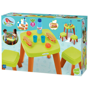 Ecoiffier Picnic Table with 2 Stools - SWINGS/SLIDE OUTDOOR GAMES - Beattys of Loughrea
