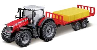 10Cm Massey Fergusson 8740S Tractor With Bale Trailer - FARMS/TRACTORS/BUILDING - Beattys of Loughrea