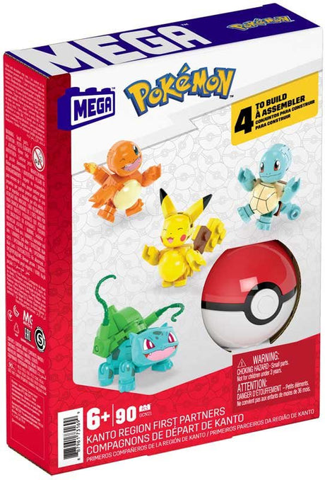 Mega Construx Pokeball 5 Pack - Kanto Partners (4 Core Figs + Ball) - CONSTRUCTION - LEGO/KNEX ETC - Beattys of Loughrea