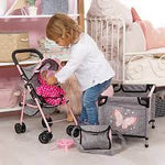 Dolls Buggy Set Grey & Pink - DOLL ACCESSORIES/PRAMS - Beattys of Loughrea
