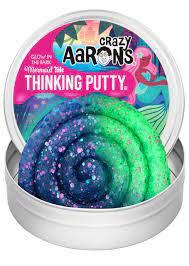 Crazy Aarons Thinking Putty Glow Bright Mermaid Tale - Beattys of Loughrea | www.beattys.ie