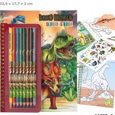 Dino World Colouring Book W/ Coloured Pencils - BOOKS - Beattys of Loughrea
