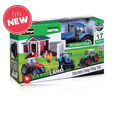 1:43 Farmland Playset Chicken Coop W/ New Holland Tractor - FARMS/TRACTORS/BUILDING - Beattys of Loughrea