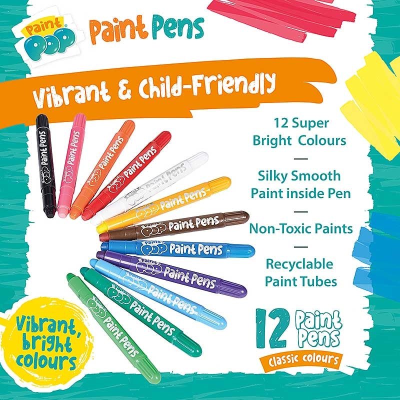 Paint Pop Paint Pens 12 Pack - ART & CRAFT/MAGIC/AIRFIX - Beattys of Loughrea