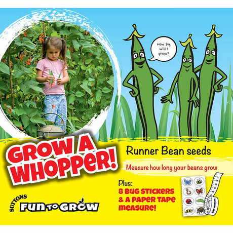 Suttons Runner Bean Grow A Whopper Ftg - SEED VEG & FLOWER - Beattys of Loughrea