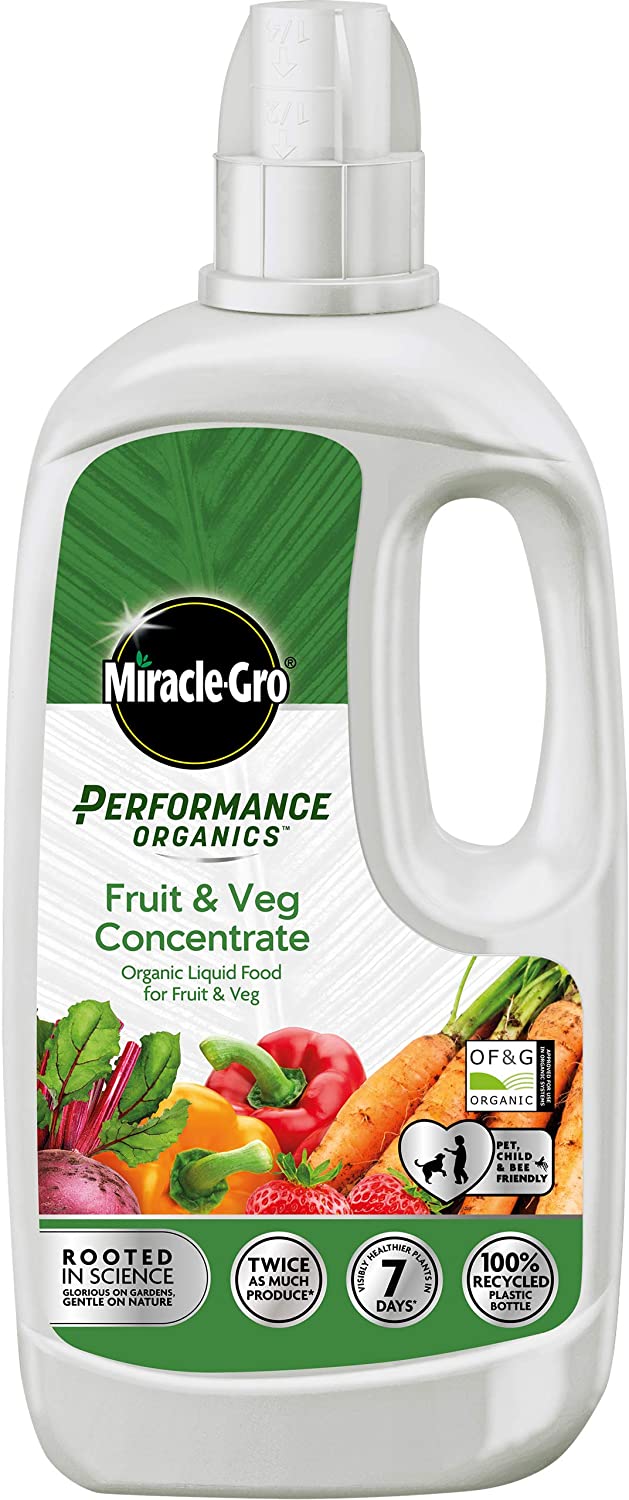 Miracle Gro 1L Fruit & Veg Liquid Plant Food Performance Organics - FERTILISER GRANULAR/SOLUBLE/LIQ - Beattys of Loughrea