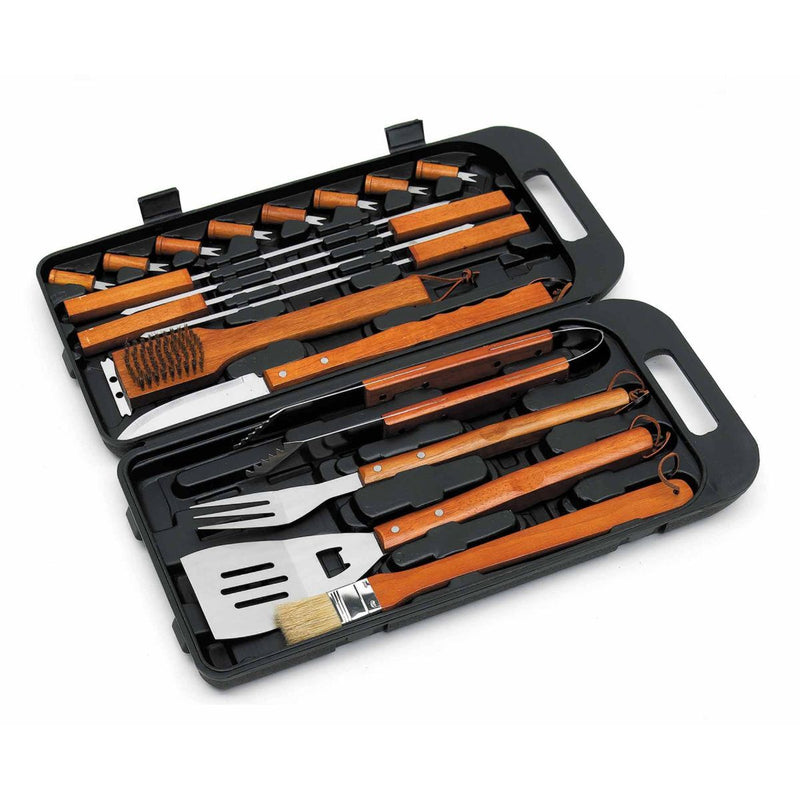 Landmann 18 Piece Bamboo Tool Set in Case - BBQ FUEL BBQ TOOLS, ACCESSORIES , TENT PEGS - Beattys of Loughrea