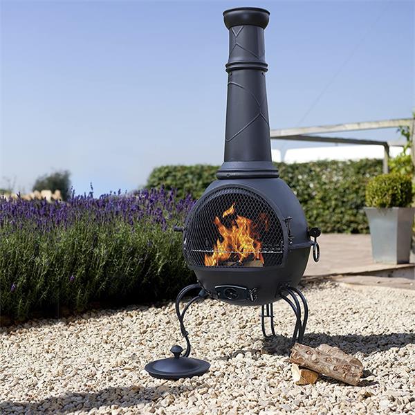 Murcia Extra Large Cast Iron Chimenea with Grill - BBQ - CHARCOAL - Beattys of Loughrea