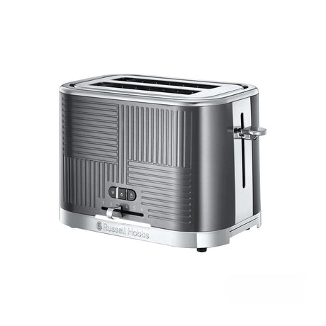 Russell Hobbs 25250 Geo Steel 2 Slice Toaster Grey - TOASTERS - Beattys of Loughrea