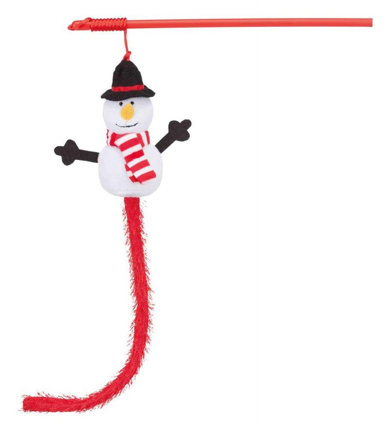 Christmas Cat Play Rod Snowman 31cm - PET TOYS BOOKS - Beattys of Loughrea