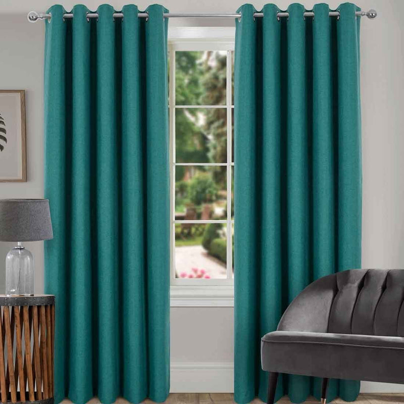 Spencer Green Blackout Eyelet Curtains 90 x 90 - CURTAINS - READY MADE - Beattys of Loughrea