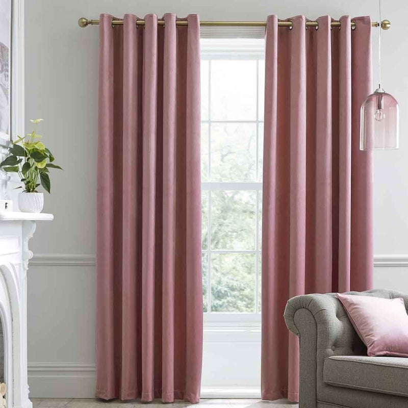 Montrose Blush Blackout Eyelet Curtains 90 x 90 - CURTAINS - READY MADE - Beattys of Loughrea