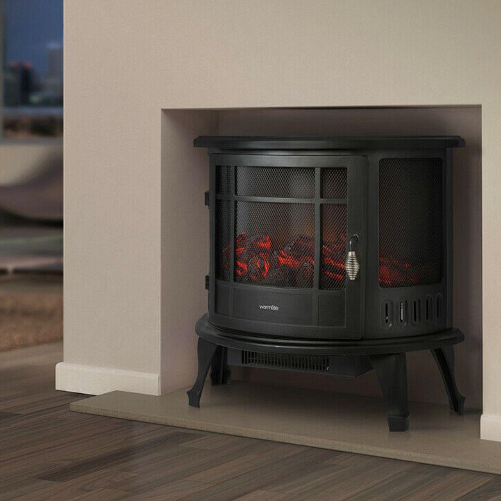 Warmlite Electric Stove Bath Log Black 1.8Kw - ELEC FIRES - Beattys of Loughrea