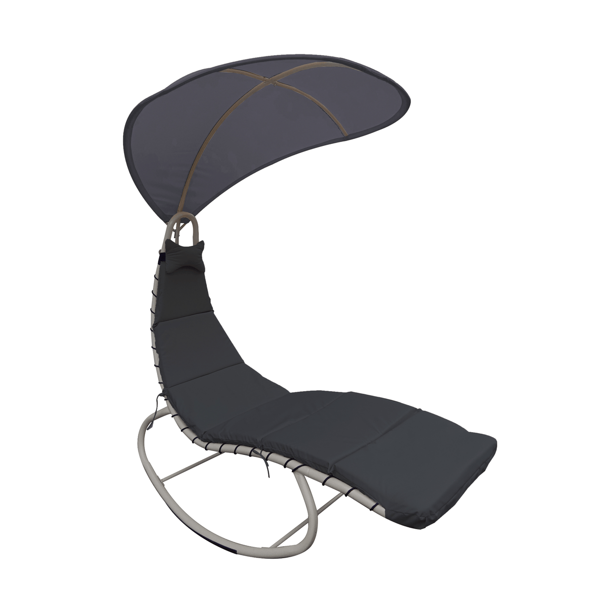 Rocking Hammock Chair With Canopy - Dark Grey - EGG/ HANGING CHAIRS - Beattys of Loughrea