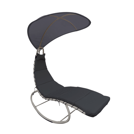 Rocking Hammock Chair With Canopy - Dark Grey - EGG/ HANGING CHAIRS - Beattys of Loughrea