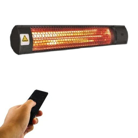 Safeline Electric Patio Heater Black with Remote Control 2KW - HALOGEN/ PARAGLOW HEATER - Beattys of Loughrea