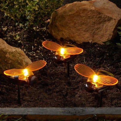 Light-Up Bee Solar Stake Light 3pk - SOLAR / GARDEN ORNAMENTS - Beattys of Loughrea