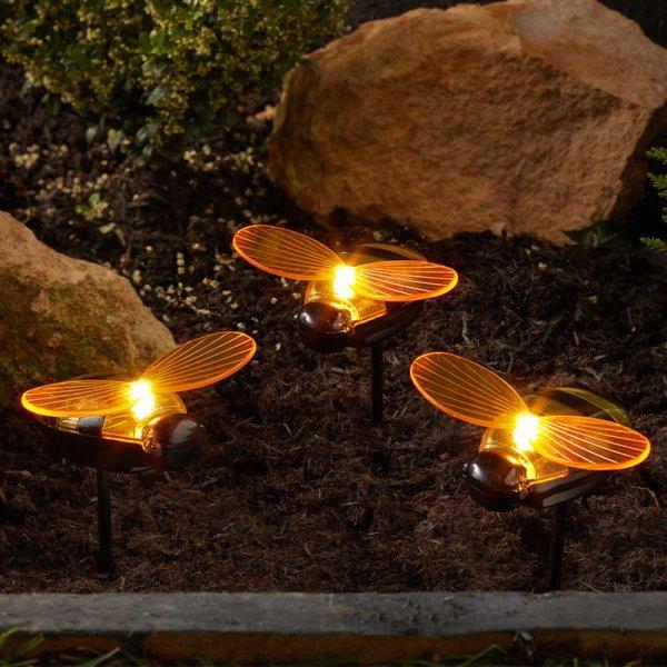 Light-Up Bee Solar Stake Light 3pk - Beattys of Loughrea | www.beattys.ie