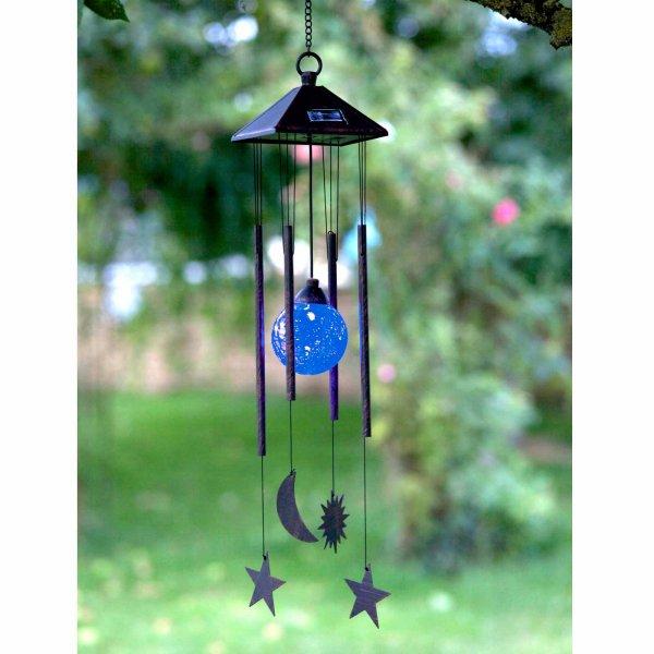 Sun Moon & Star Wind Chime - SOLAR / GARDEN ORNAMENTS - Beattys of Loughrea