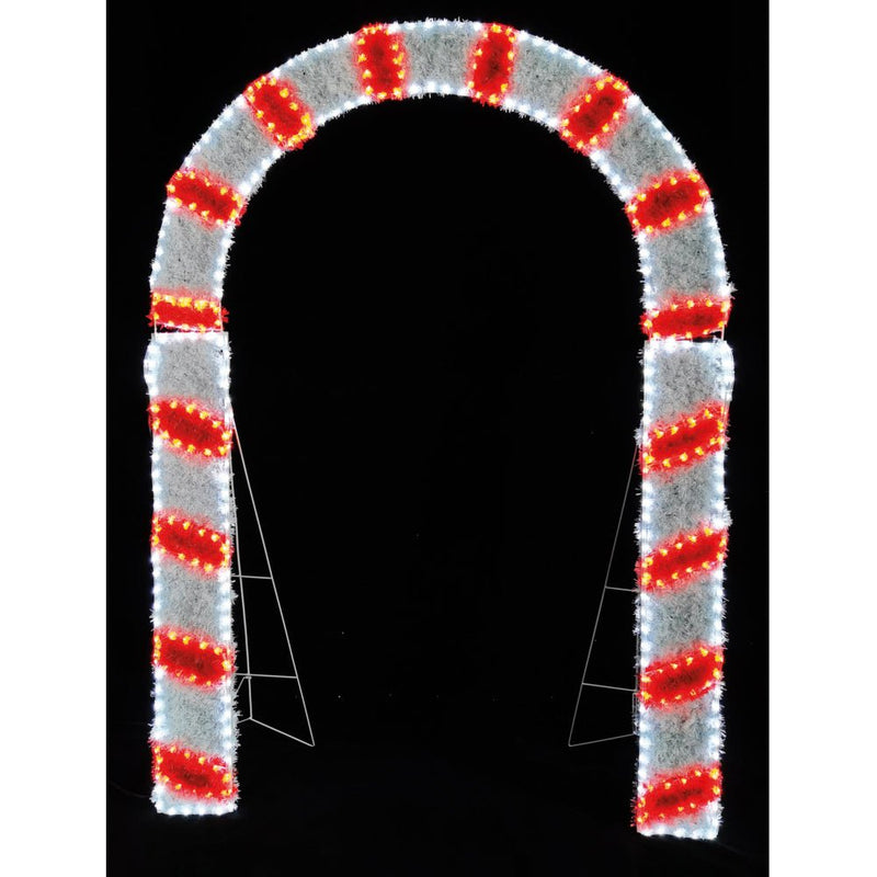 LED Candy Cane Arch Rope - 200cm x 150cm - XMAS LIGHTED OUTDOOR DECOS - Beattys of Loughrea