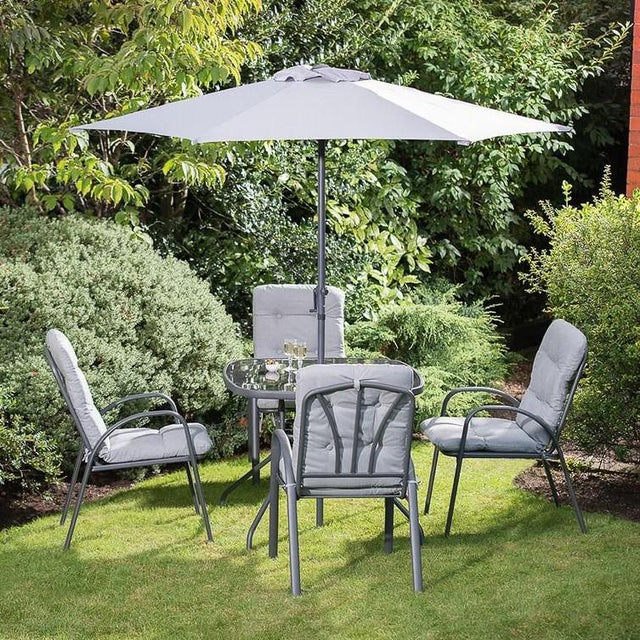 Madison Grey 6 Piece Deluxe Garden Furniture Set - METAL GDN FURN SET 4+ SEATS - Beattys of Loughrea