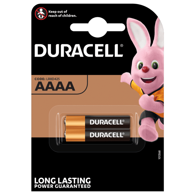 Duracell 2pk 1.5V Alkaline AAAA LR8D425 Batteries - BATTERIES - Beattys of Loughrea
