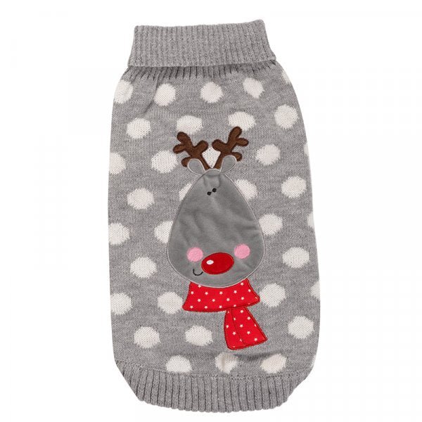 Polka Rudolph Jumper - 35cm - XMAS CLOTHING Christmas clothing human and pet - Beattys of Loughrea