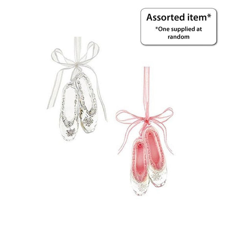 10cm Pair Ballet Shoes - One Supplied - XMAS BAUBLES - Beattys of Loughrea