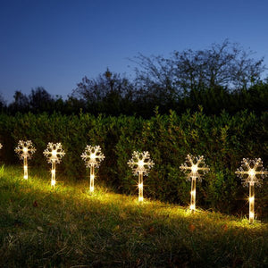 SnowDécor Stakes - Set of 8 Warm White Battery operated - XMAS LIGHTED OUTDOOR DECOS - Beattys of Loughrea