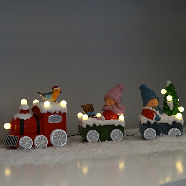 All Aboard! The Wonderland Express - XMAS CERAMIC WOOD RESIN GLASS ORNAMENTS - Beattys of Loughrea