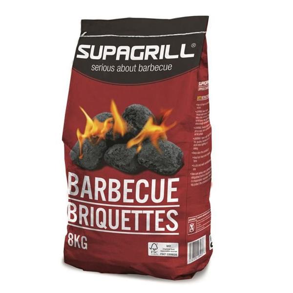 SupaGrill 8Kg Charcoal Briquettes - BBQ FUEL BBQ TOOLS, ACCESSORIES , TENT PEGS - Beattys of Loughrea