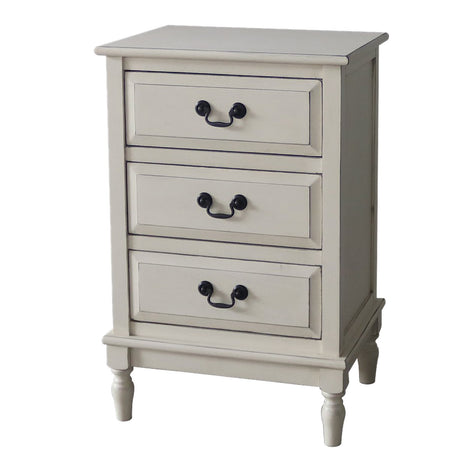Antique Cream Three Drawer Bedside Locker - Beattys of Loughrea , www.beattys.ie