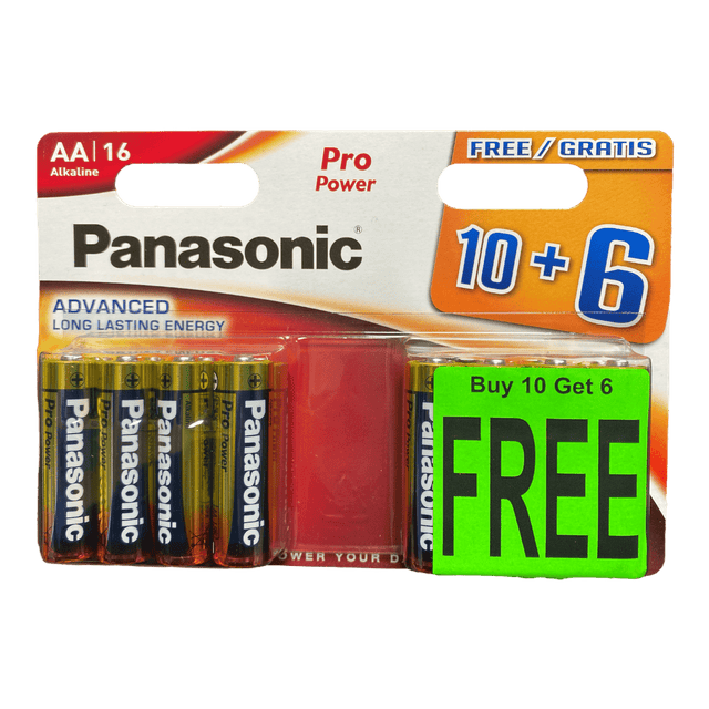 Panasonic Pro Power AA Batteries 16 Pack (10 + 6 Free) - BATTERIES - Beattys of Loughrea