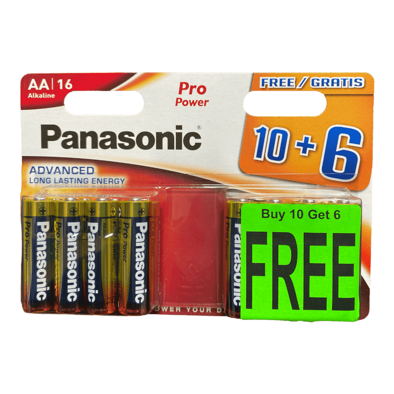 Panasonic Pro Power AA Batteries 16 Pack (10 + 6 Free) - BATTERIES - Beattys of Loughrea