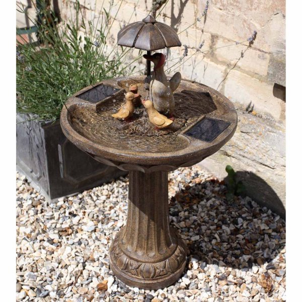 Duck Family Solar Fountain - SOLAR / GARDEN ORNAMENTS - Beattys of Loughrea